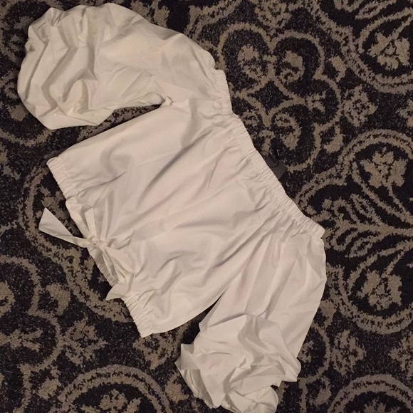 Off Shoulder 3/4 Bubble Sleeve Top - Picture 2 of 5